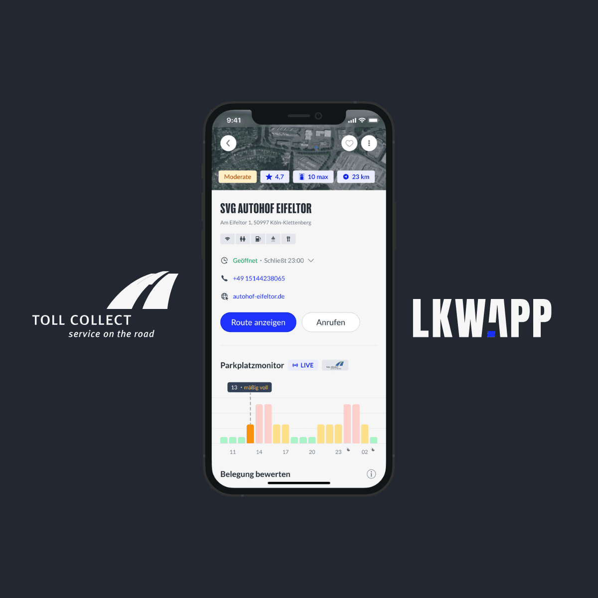 LKW.APP integruje dane na żywo z Toll Collect