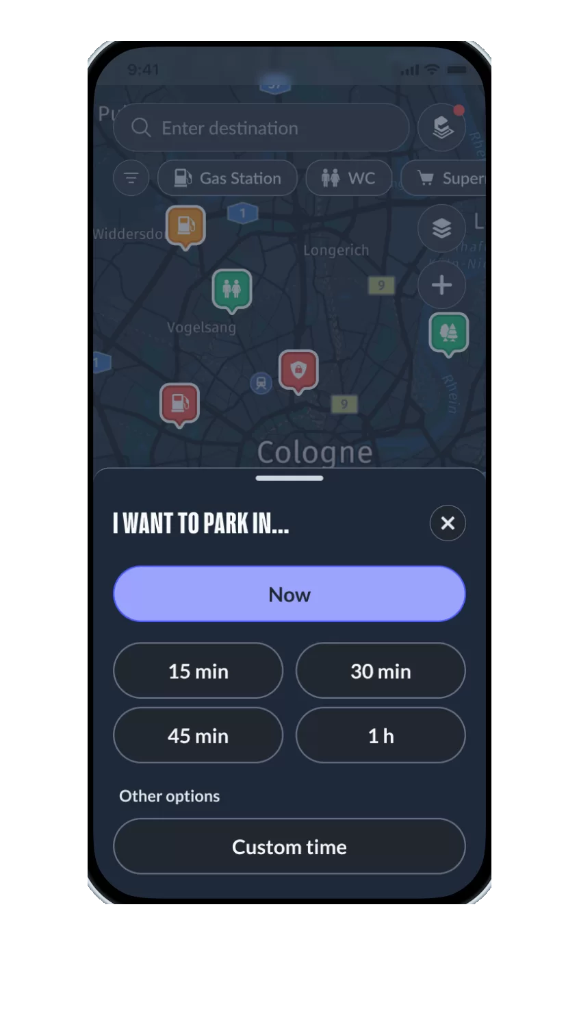 Spontane Parkplatzsuche